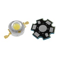 LED 3W High Power 3 Watts Color Blanco Cálido con Base Disipadora