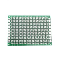 Placa FR4 PCB Perforada Verde Doble Faz Tamaño 5x7cm