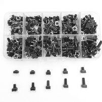 Pack Juego de 100 Pulsadores 6x6mm con Caja Altura 4.3 a 13mm