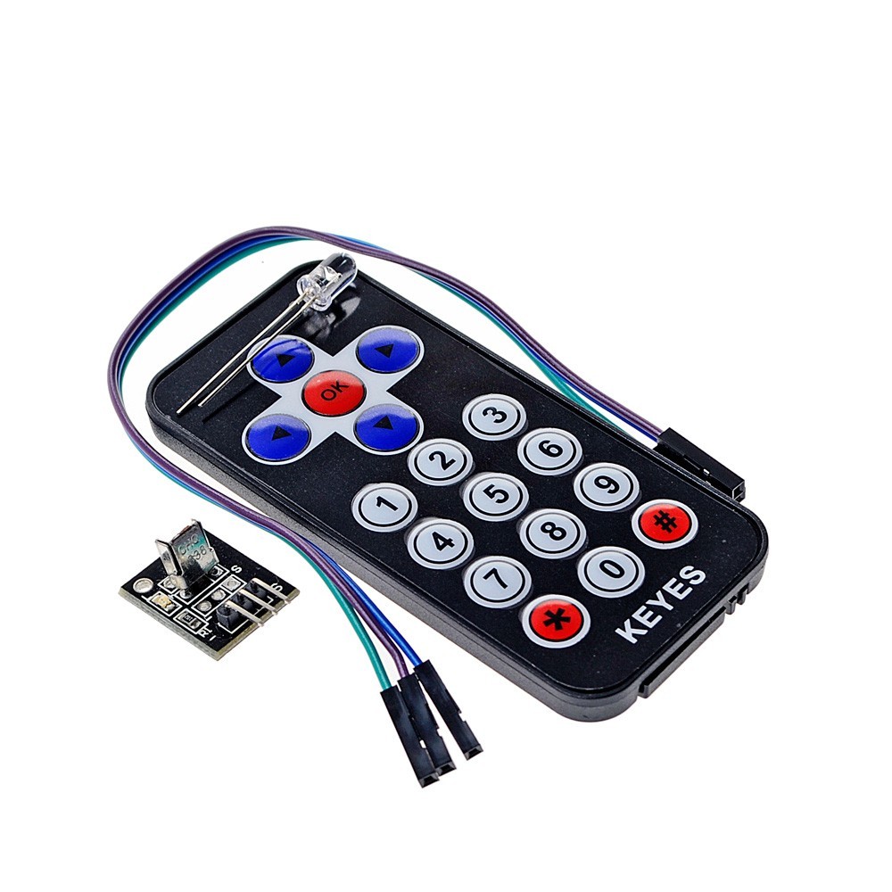 Kit Control Remoto IR 17 Botones con Receptor Infrarrojo HX1838 y LED IR