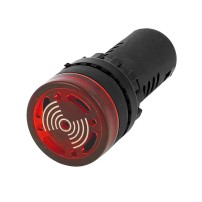 Luz Piloto LED Parpadeante con Alarma Panel 22mm AD16-22SM Colores 220VAC