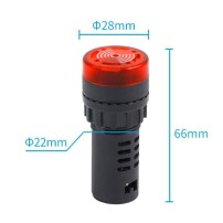 Luz Piloto LED Parpadeante con Alarma Panel 22mm AD16-22SM Colores 220VAC