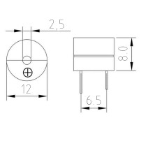 Buzzer Zumbador Pasivo 16 ohms 2KHz 1.5V