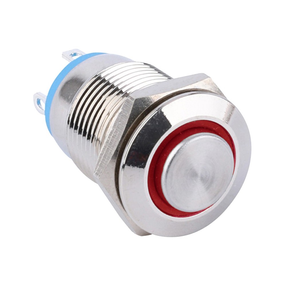 Pulsador 12mm Metálico con Anillo LED 12-24V Colores