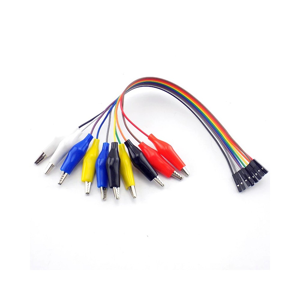 Pack 10pcs Cables Dupont Hembra Colores a Caiman 30cm