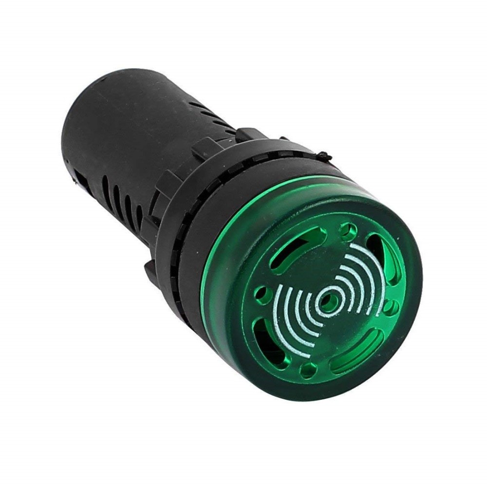 Luz Piloto LED Parpadeante con Alarma Panel 22mm AD16-22SM Colores 12V