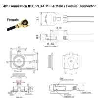 Cable Extensor RP-SMA Hembra con Conector uFL Largo 15cm