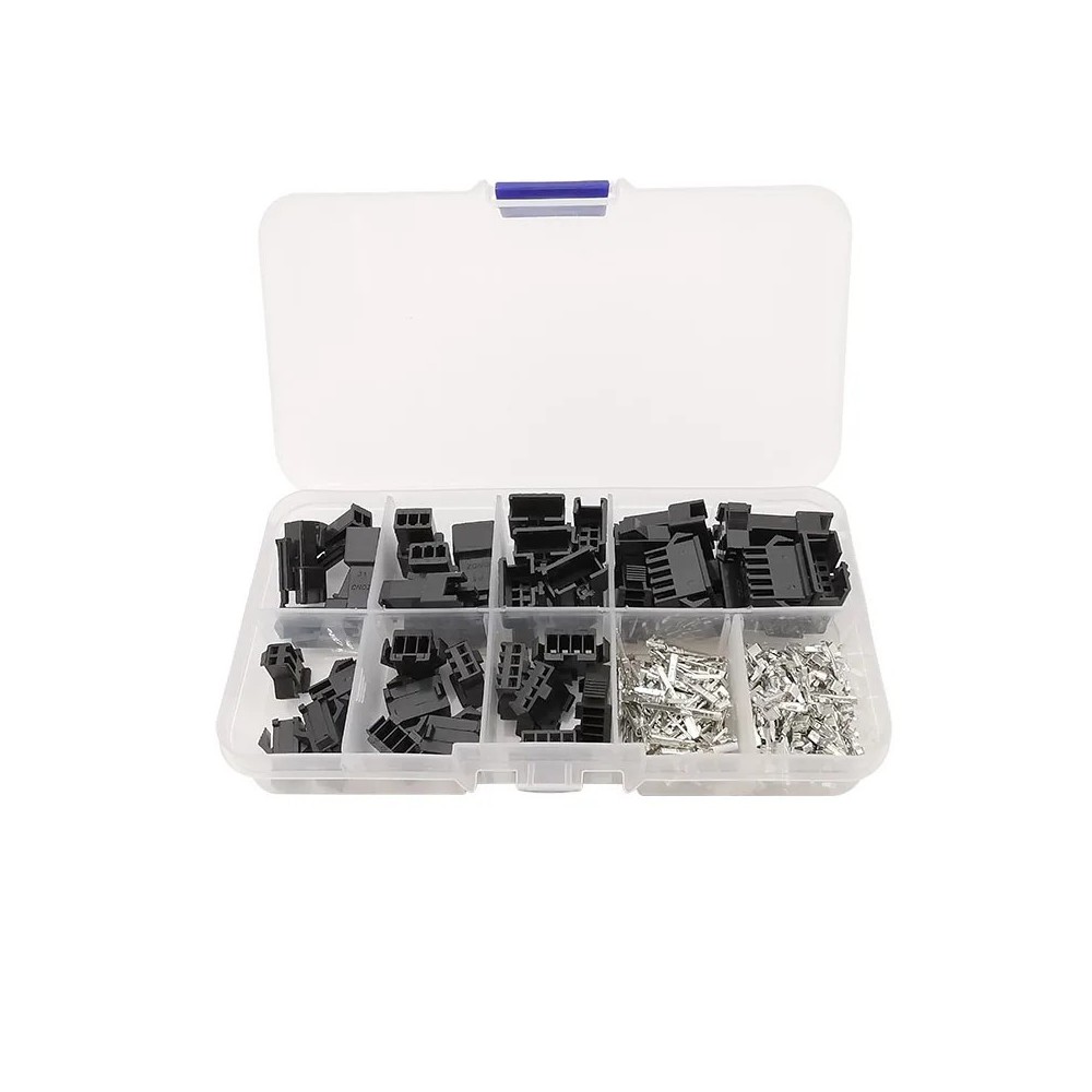 Kit 200pcs Conectores Macho Hembra SM JST 2.54mm 2P 3P 4P 5P con Caja Kit 200pcs Conectores Macho Hembra SM JST 2.54mm 2P 3P 4P 5P con Caja