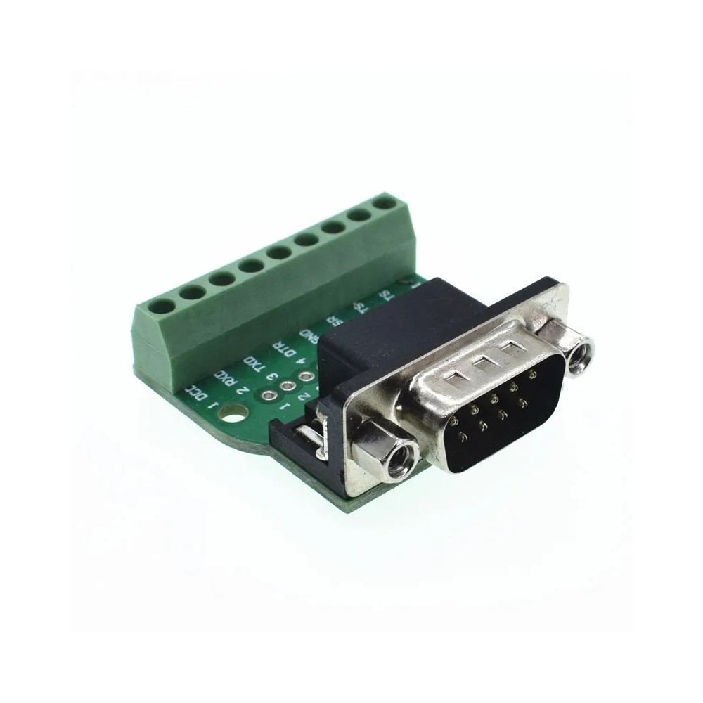 Conector Terminal PCB DB9 Serial RS232 Macho con Borneras